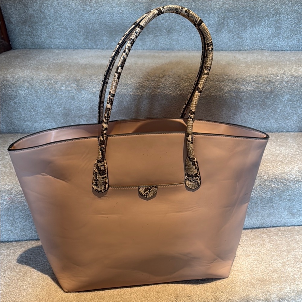 Elegant light Pink and Snake Skin Tote Bag by A NEW DAY. Great for travel.